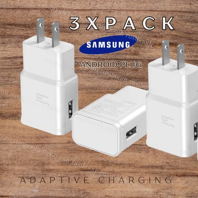 3X 15W USB Wall Plug Adapter Fast Charging AC Block for Samsung Android i Phone - Image 1 of 4
