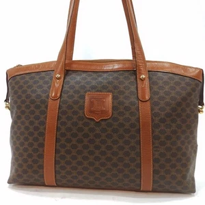CELINE Tote Bag Handbag Macadam PVC Leather Brown Used Excellent+ Condition JPN - Picture 1 of 9