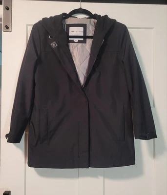 Chaqueta de lluvia acolchada para mujer Larry Levine talla S negra al aire libre informal clásica otoño Foto 1 de 4