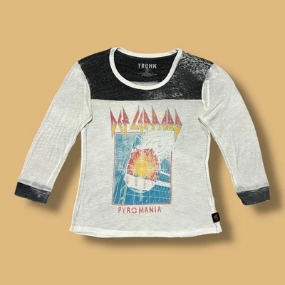 Camiseta Trunk LTD Def Leppard Pyromania 1983 Tour Suave Fina Mezcla de Poliéster Pequeña Foto 1 de 4