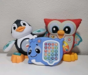 Fisher Price Linkimals Light Up Learn Owl Cool Beats Penguin Count & Quiz Whale - Picture 1 of 8
