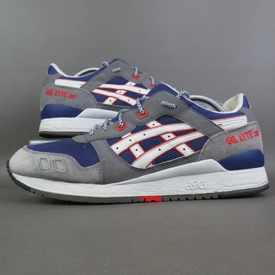 Zapatos Asics - Gel Lyte 3 2021 gris azul marino rojo blanco - talla 12 para hombre Foto 1 de 4