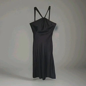 Isabella DeMarco Size 2 SILK Black Dress Knee Whimseygoth Fairy Dark Romantic - Picture 1 of 13