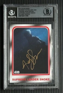 Tarjeta coleccionable Andy Serkis Star Wars firmada con autógrafo automático Topps Snoke Beckett - Imagen 1 de 2