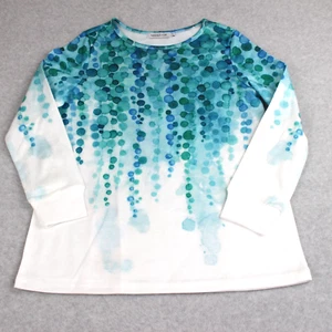 Sudadera para mujer MissLook L verde azulado y blanco multicolor manga larga pulóver - Imagen 1 de 7