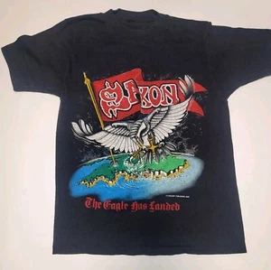 VTG 1982 Saxon T Shirt Concert Tour Shirt M Europe Scotland England - Picture 1 of 8
