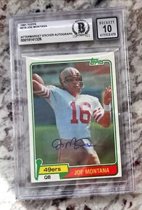 1981 TOPPS #216 JOE MONTANA ROOKIE AUTO (STICKER) BGS 10 AUTO *6242 - Picture 1 of 1