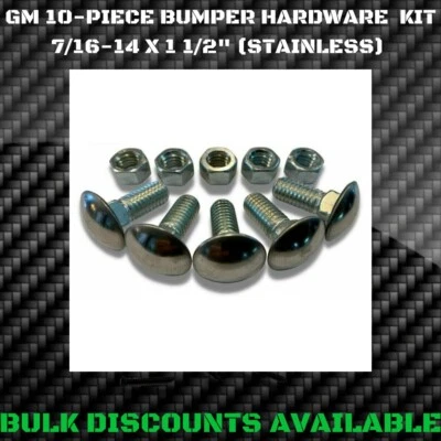 Buick Gran Sport 1965-1967 pernos de parachoques cromados delanteros/traseros carro 7/16 GM OEM Foto 1 de 2