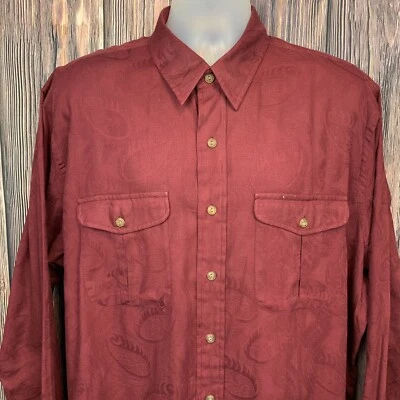 Camisa De Colección Chaps Ralph Lauren Frontier Hombres Manga Larga Botón Paisley EE. UU. XL Foto 1 de 4