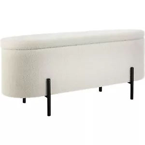 Sitzbank mit Stauraum Gepolstert Sitztruhe Flurbank Bouclé-Stoff Bank 150kg - Bild 1 von 12