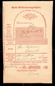 Preußen JACOBSHAGEN 11.1.1870, handschriftlich auf Posteinlieferschein - Bild 1 von 1