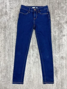 Old Navy Pants Girls 10 Blue Adjustable Waist Skinny Dark Wash - Picture 1 of 12