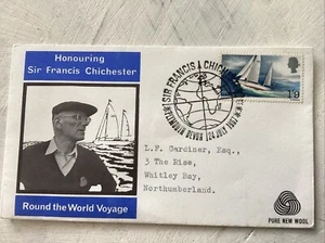 GB QEII 1967 Sir Francis Chichester Pure New Wool Wessex FDC Large Plymouth SHS - Picture 1 of 2