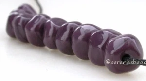 DEEP PURPLE NUGGET Beads * Lampwork Glass sra - tiny faceted rocks - Picture 1 of 4
