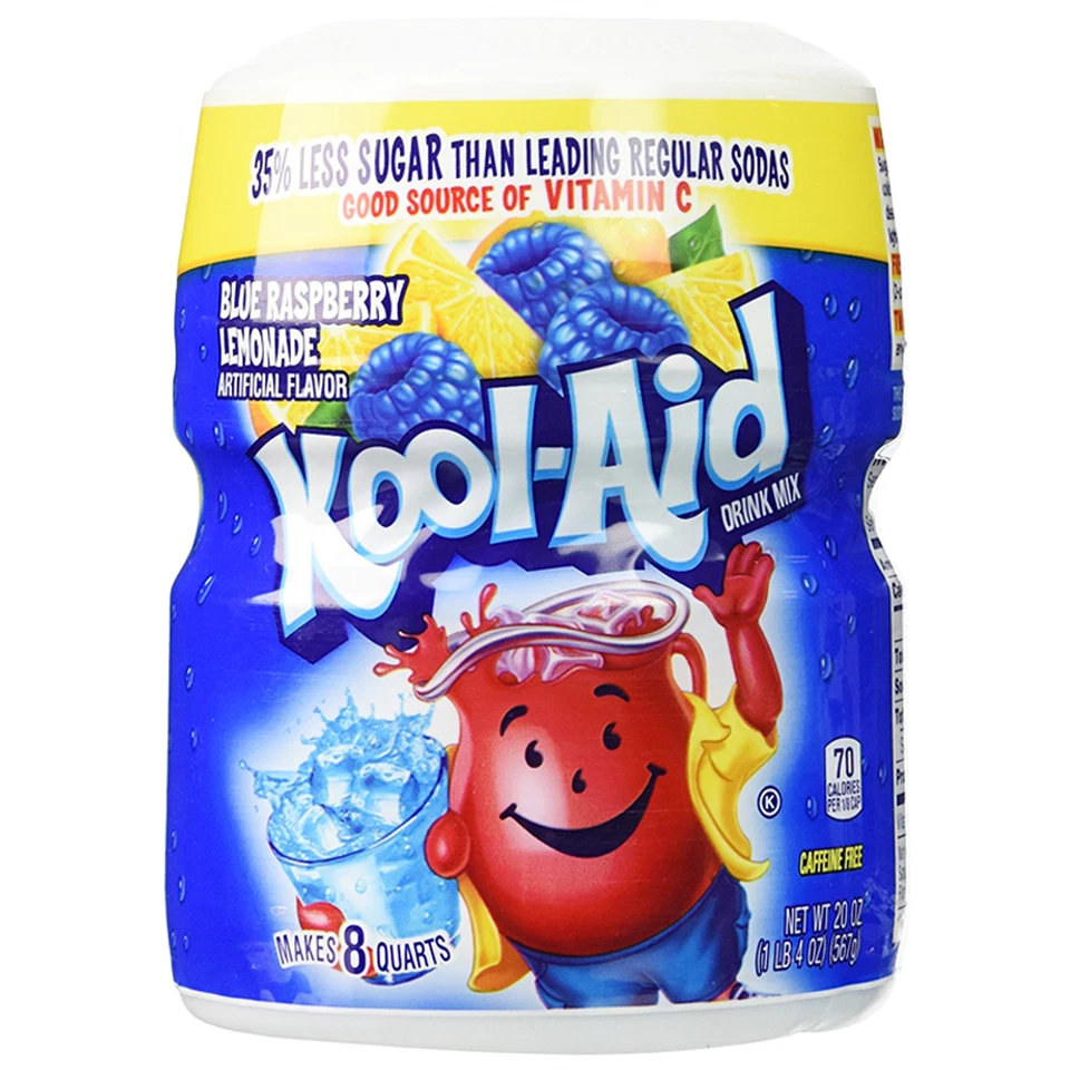 Kool Aid Instant Drink Mix Powder Blue Raspberry Lemonade Tub 567g - Image 1 of 2
