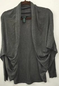 NEW Ralph Lauren Open Cardigan Topper Thin Concrete Heather NWT $135 Large L XL - Picture 1 of 6