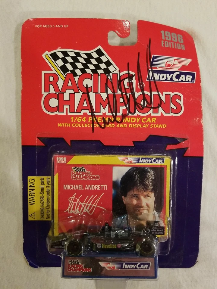 1996 Edition Racing champions indycar, Black #6 Micheal Andretti NEW AUTOGRAPHED - Image 1 of 4
