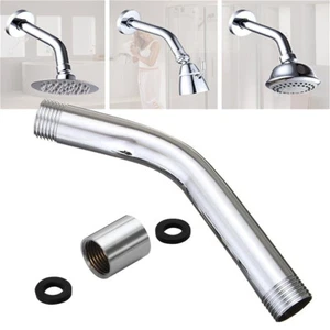 Shower Head Extension Arm Wall Mounted Angled Shower Head Extender Extra Pipe - Picture 1 of 10