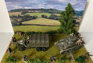 Diorama : 1/72, WW2, Troupes Américaines bocage normand, 23X13X12,5, lire + - Photo 1/4
