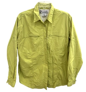 COLUMBIA CAMPING HIKING FISHING LONG SLEEVE VENTED SHIRT WOMENS SIZE XL GREEN - Picture 1 of 6