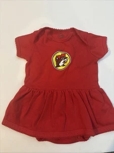 Buc-ee’s Logo Baby Mädchen roter Rock Outfit 0-3 Monate Body Kleid - Bild 1 von 4