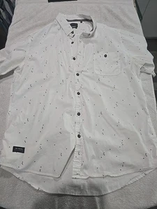 7 Diamonds Shirt Mens Large White Bl Triangl Button Up Short Sleeve Casual Shirt - Imagen 1 de 8