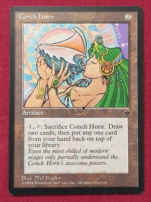 Magic The Gathering FALLEN EMPIRES CONCH HORN artifact card MTG - Image 1 of 2