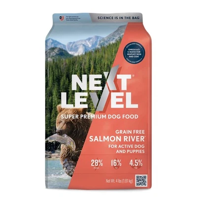 Receta de piel y pelaje Next Level Salmon River sin granos comida seca para perros, bolsa de 4 lb Foto 1 de 4