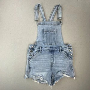 Judy Blue Latzhose Damen Extra Large Blue Jeans Light Denim Cut Off Shotall - Bild 1 von 11