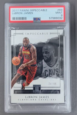 2017-18 Panini Impeccable Lebron James Base /99 #69 Cavaliers PSA 9 - Image 1 of 2