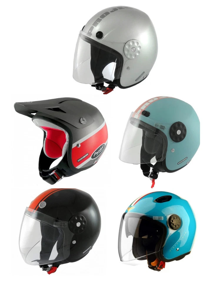 CASCO MOTO JET  FLASH DELLA PROJECT OMOLOGATO IN ITALIA CALOTTA IN FIBRA, ULTIMI - Immagine 1 di 1