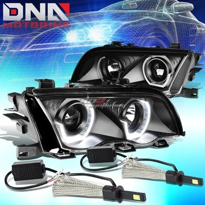 FARO PROYECTOR NEGRO + ESQUINA LED + SISTEMA LED BLANCO 6000K APTO PARA BMW E46 99-01 Foto 1 de 4