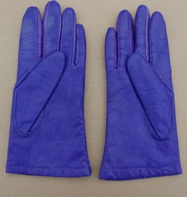 Cuero vintage púrpura med. Guantes para adultos forro poliéster #C11 Foto 1 de 2
