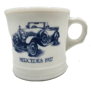 Taza de afeitar vintage vidrio con leche Surrey Mercedes 1927 azul y blanco numerada 5 - Imagen 1 de 11