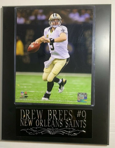 DREW BREES #9  NEW ORLEANS SAINTS  8X10 PHOTO  ON WOODEN PLAQUE 12X15 Cover