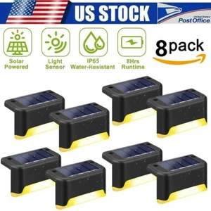 4Pcs Solar Powered LED Deck Lights Outdoor Garden Lamp Stairs Step Fence Lamps - Picture 1 of 12
