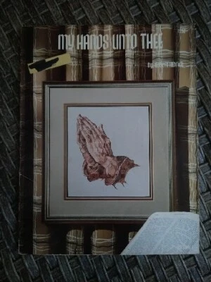 Robert Aldrich MY HANDS UNTO THEE cross stitch 14pg booklet '81 Christian 8chart - Image 1 of 3