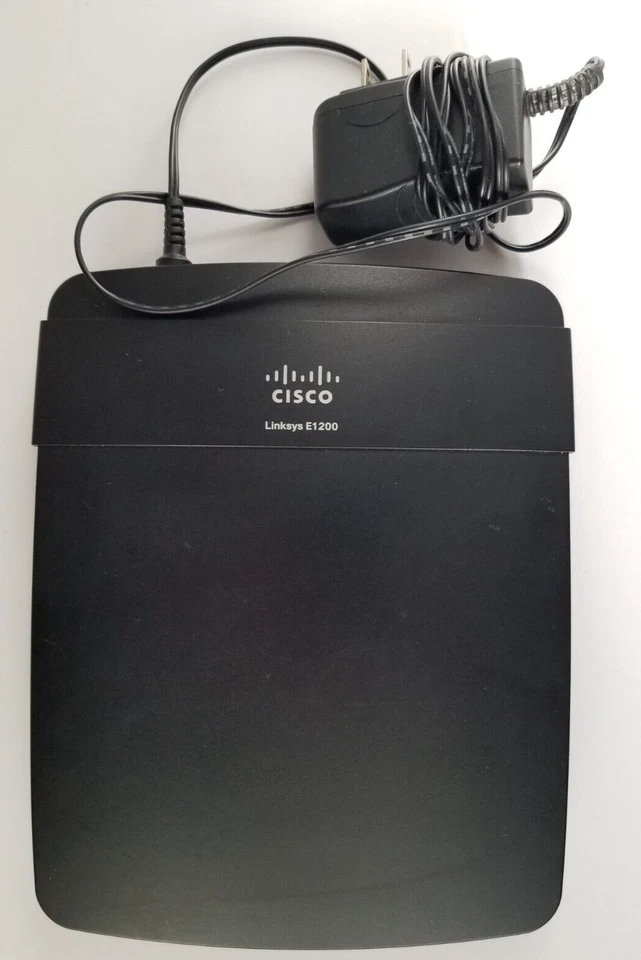 Cisco Linksys E1200 Wi-Fi Router with Power Cable Adapter - works - Image 1 of 3
