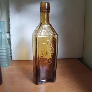 PRETTY APRICOT AMBER DR.SOULES HOP BITTERS 1872 LARGE SIZE 9 3/4"NICE COLOR! - Picture 1 of 14