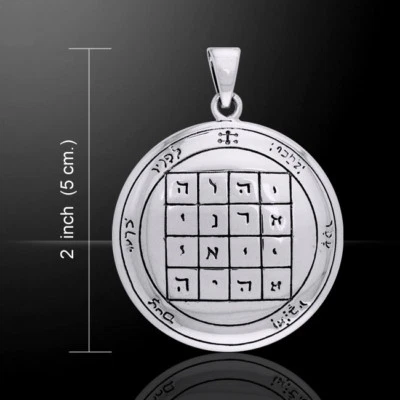 First Pentacle of SATURN 3.6cm SEALS of SOLOMON Pendant.925 silver - Peter Stone - Image 1 of 4