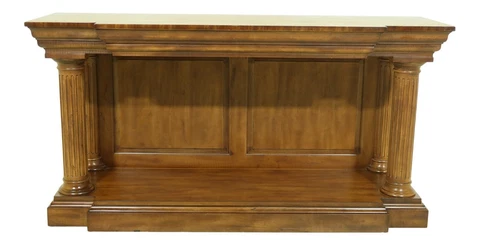 L32783EC: SHERRILL Classical Mahogany Console Petticoat Table w. Columns Cover