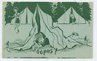 Oophs!! Girl Scout Camping Vintage Girl Scout Postcard B4