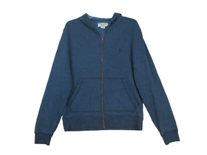 Penguin Hoodie Mens Size M Full Zip Blue Cotton Poly Rayon Blend Logo - Picture 1 of 7