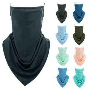 Máscara transpirable anti UV cubierta facial cuello polaina bufanda facial bandana con lazos oreja - Imagen 1 de 24