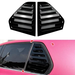 Gloss Black Rear Window Side Shutter Louver Cover Trim For VW Golf 8 MK8 20-23 - Picture 1 of 11