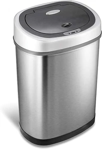 Automatic Touchless Motion Sensor Trash Can 11 Gal Stainless Steel Base - Picture 1 of 12