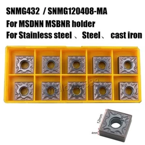 90 ° SNMG432 SNMG120408-MA Carburo CNC Inserto giratorio Para MSDNN Soporte MSBNR - Imagen 1 de 6