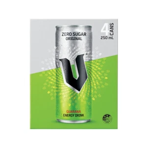 V Sugar Free Guarana Energy Drink Can 250ml X 4 Pack - Picture 1 of 2