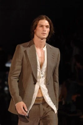 Emporio Armani 2006 Hombre Marrón Ramio Lino Blazer Chaqueta It 48 US 38 Med Foto 1 de 4