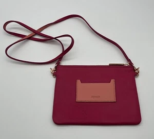 Mimco Bag Clutch Pink Leather Classico Pouch Bright Zip Closure READ - Picture 1 of 8